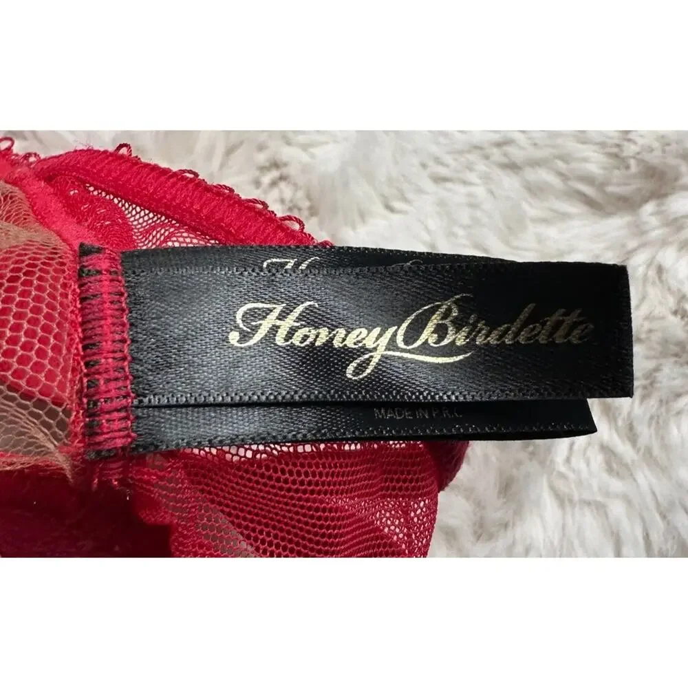 Honey Birdette CHRISTINE❤️ Red Lace Bralette Medium - Picture 4 of 5